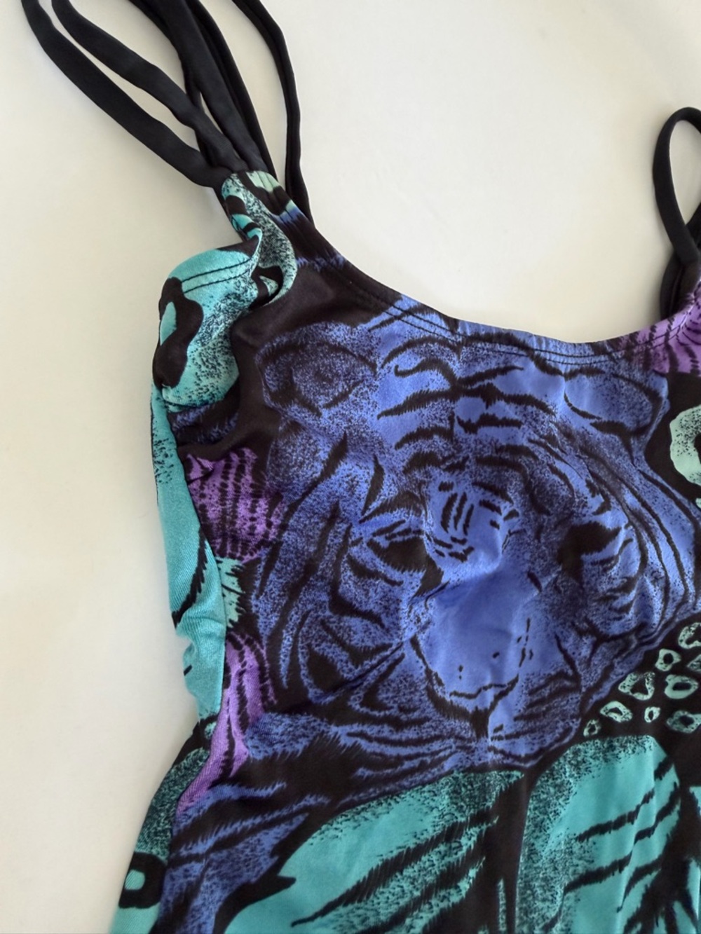 VTG 90s Jantzen Tiger Leopard Jungle Print One Piece Swim‎ Suit Small - Picture 9 of 15